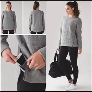 Lululemon fleece be true grey quilted sweatshirt!
